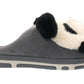 Panda Ladies 3d Novelty Fleece Lined Slippers Grey