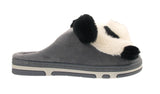 Panda Ladies 3d Novelty Fleece Lined Slippers Grey