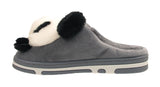 Panda Ladies 3d Novelty Fleece Lined Slippers Grey