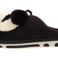 Panda Ladies 3d Novelty Fleece Lined Slippers Black