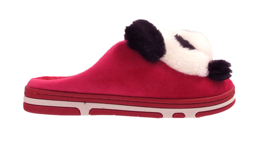 Panda Ladies 3d Novelty Fleece Lined Slippers fuchsia