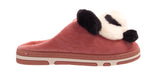 Panda Ladies 3d Novelty Fleece Lined Slippers Skin Red