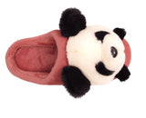 Panda Ladies 3d Novelty Fleece Lined Slippers Skin Red