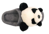 Panda Ladies 3d Novelty Fleece Lined Slippers Grey