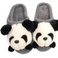 Panda Ladies 3d Novelty Fleece Lined Slippers Grey