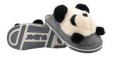 Panda Ladies 3d Novelty Fleece Lined Slippers Grey