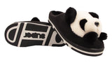 Panda Ladies 3d Novelty Fleece Lined Slippers Black