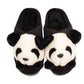 Panda Ladies 3d Novelty Fleece Lined Slippers Black