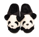 Panda Ladies 3d Novelty Fleece Lined Slippers Black