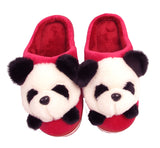 Panda Ladies 3d Novelty Fleece Lined Slippers fuchsia