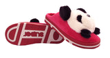 Panda Ladies 3d Novelty Fleece Lined Slippers fuchsia