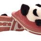 Panda Ladies 3d Novelty Fleece Lined Slippers Skin Red