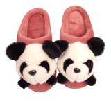 Panda Ladies 3d Novelty Fleece Lined Slippers Skin Red