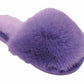 Benny Girls Open Toe Sliders Fur Sandals Slippers Purple