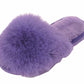 Benny Girls Open Toe Sliders Fur Sandals Slippers Purple