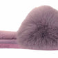 Benny Girls Open Toe Sliders Fur Sandals Slippers Lilac Purple