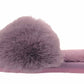 Benny Girls Open Toe Sliders Fur Sandals Slippers Lilac Purple