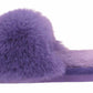 Benny Girls Open Toe Sliders Fur Sandals Slippers Purple