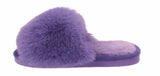 Benny Girls Open Toe Sliders Fur Sandals Slippers Purple