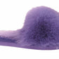 Benny Girls Open Toe Sliders Fur Sandals Slippers Purple