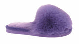 Benny Girls Open Toe Sliders Fur Sandals Slippers Purple