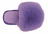 Benny Girls Open Toe Sliders Fur Sandals Slippers Purple