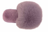 Benny Girls Open Toe Sliders Fur Sandals Slippers Lilac Purple