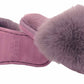 Benny Girls Open Toe Sliders Fur Sandals Slippers Lilac Purple