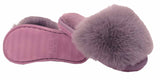 Benny Girls Open Toe Sliders Fur Sandals Slippers Lilac Purple