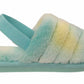 Isis Girls Open Toe Slingback Kids Fur Sandals Slippers Green