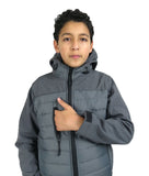 Milo Boys Puffer Fleece Lined Hooded Jackets Grey