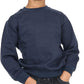 Boys Girls School Classic Sweater Kids Plain Fleece Longe Sleeve Sweatshirt Jumper Navy Blue