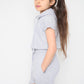 Harmony Girls Hooded Crop Top Kids Plain Summer Short Tracksuit Set Grey