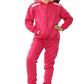 Amy Girls Plain Zip Up Hooded Kids Full Tracksuit Fuchsia