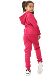 Amy Girls Plain Zip Up Hooded Kids Full Tracksuit Fuchsia