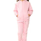 Amy Girls Plain Zip Up Hooded Kids Full Tracksuit Baby Pink