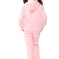 Amy Girls Plain Zip Up Hooded Kids Full Tracksuit Baby Pink