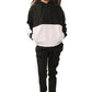 Phoebe Girls Contrast Panel Pull over Hooded Kids Full Tracksuit Black