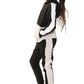 Phoebe Girls Contrast Panel Pull over Hooded Kids Full Tracksuit Black