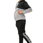 Usain Boys Pull Over Contrast Zip Hooded Tracksuit Black