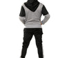 Usain Boys Pull Over Contrast Zip Hooded Tracksuit Black