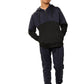 Usain Boys Pull Over Contrast Zip Hooded Tracksuit Navy
