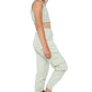 Dara Girls Cargo Jogger Crop Top Tracksuit Sage Green