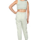 Dara Girls Cargo Jogger Crop Top Tracksuit Sage Green
