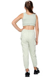 Dara Girls Cargo Jogger Crop Top Tracksuit Sage Green