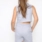 Marina Girls Zip Crop Top Summer Short Tracksuit Set Grey