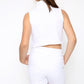 Marina Girls Zip Crop Top Summer Short Tracksuit Set Sage White