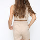 Marina Girls Zip Crop Top Summer Short Tracksuit Set Sage Stone