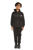 Boys DLX  Zip Contrast  Hooded Tracksuit Black