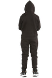 Boys DLX  Zip Contrast  Hooded Tracksuit Black